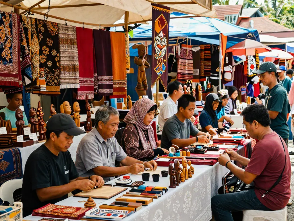 Support local craftsmanship at rokok 88 community market with vibrant artisans and colorful stalls.