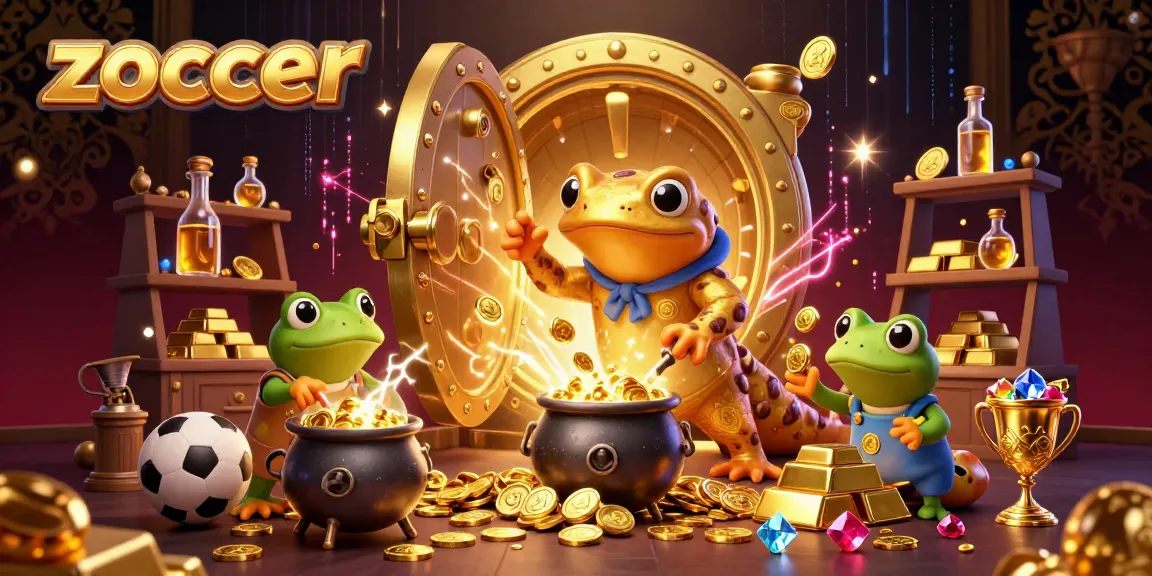 Bet on your favorite sports with zoccer in a vibrant 3D casino scene filled with gold and excitement.