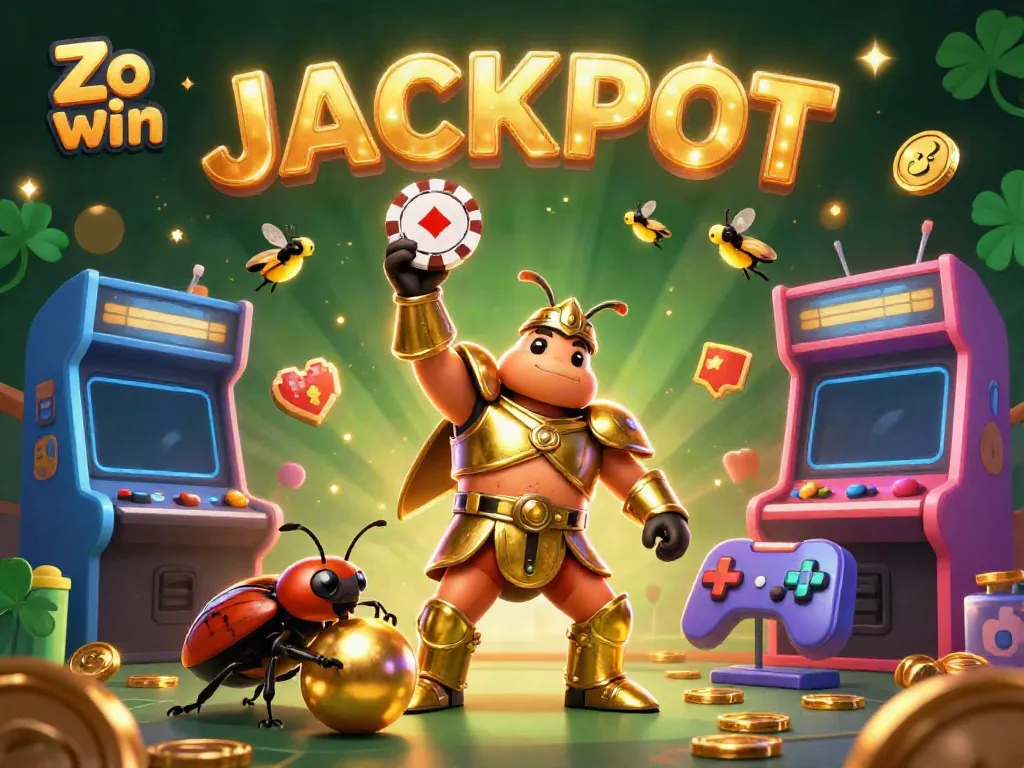 Engage in a thrilling gaming experience at Zo win with this vibrant 3D casino illustration showcasing characters and lively game elements.