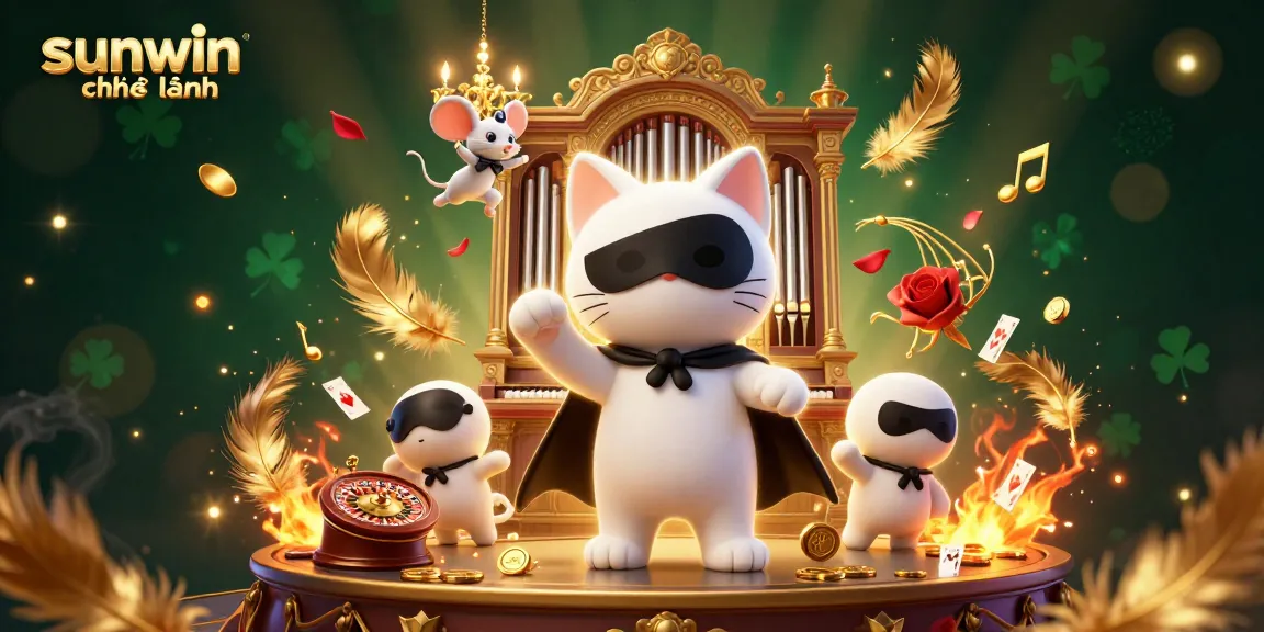Experience excitement with sunwin chính hãng at a vibrant online casino scene featuring a phantom character.